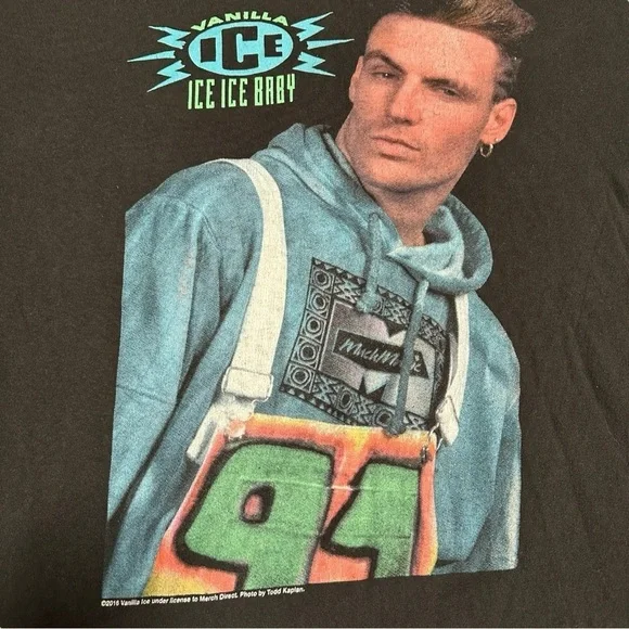 Vanilla Ice Band Graphic Tee 2016 Merch Direct Ice Ice Baby Size XL Black - Picture 2 of 5